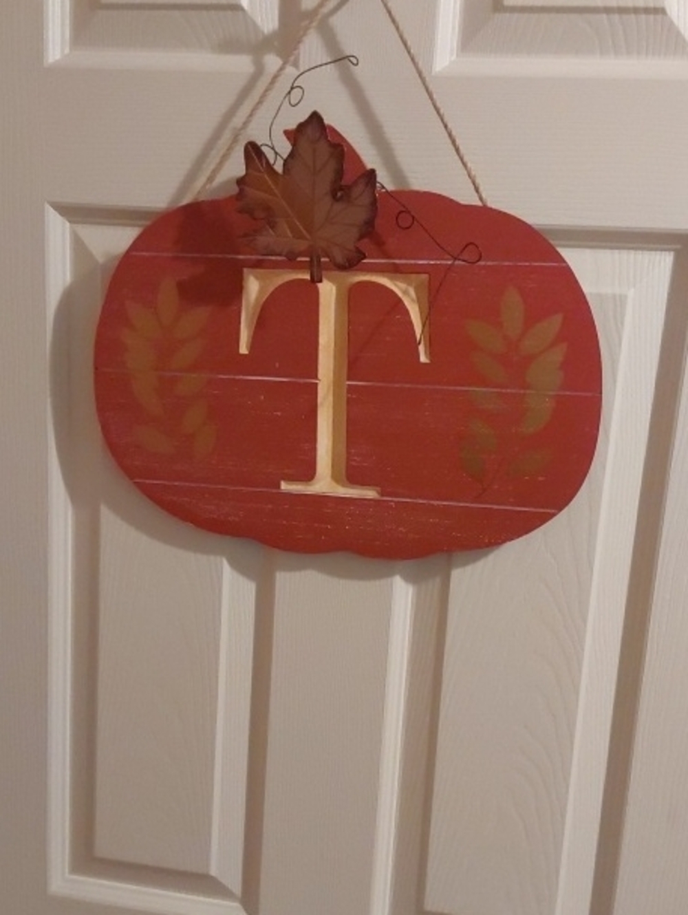 Monogram Letter T - Pumpkin Wall Accent
